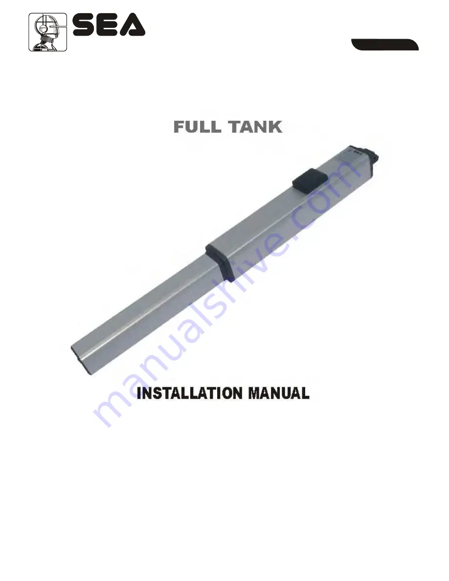 SEA FULL TANK 100 Installation Manual Download Page 1