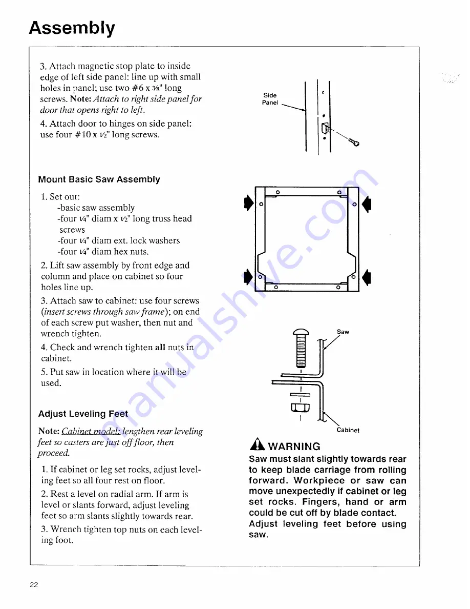 Sears 113.197111 Owner'S Manual Download Page 22