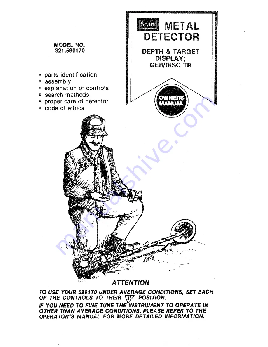 Sears 321.596170 Owner'S Manual Download Page 1