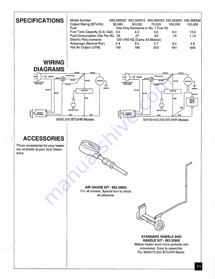 Sears 583.356002 Owner'S Manual Download Page 11