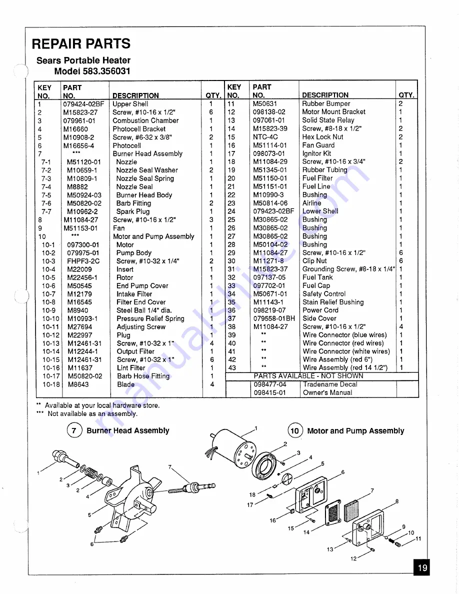 Sears 583.356002 Owner'S Manual Download Page 19