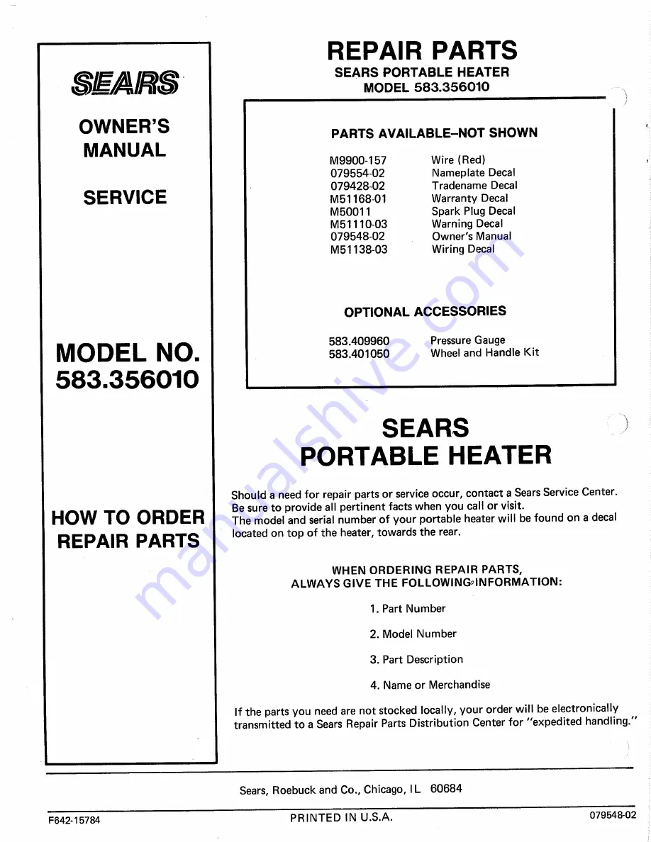 Sears 583.35601 Скачать руководство пользователя страница 14