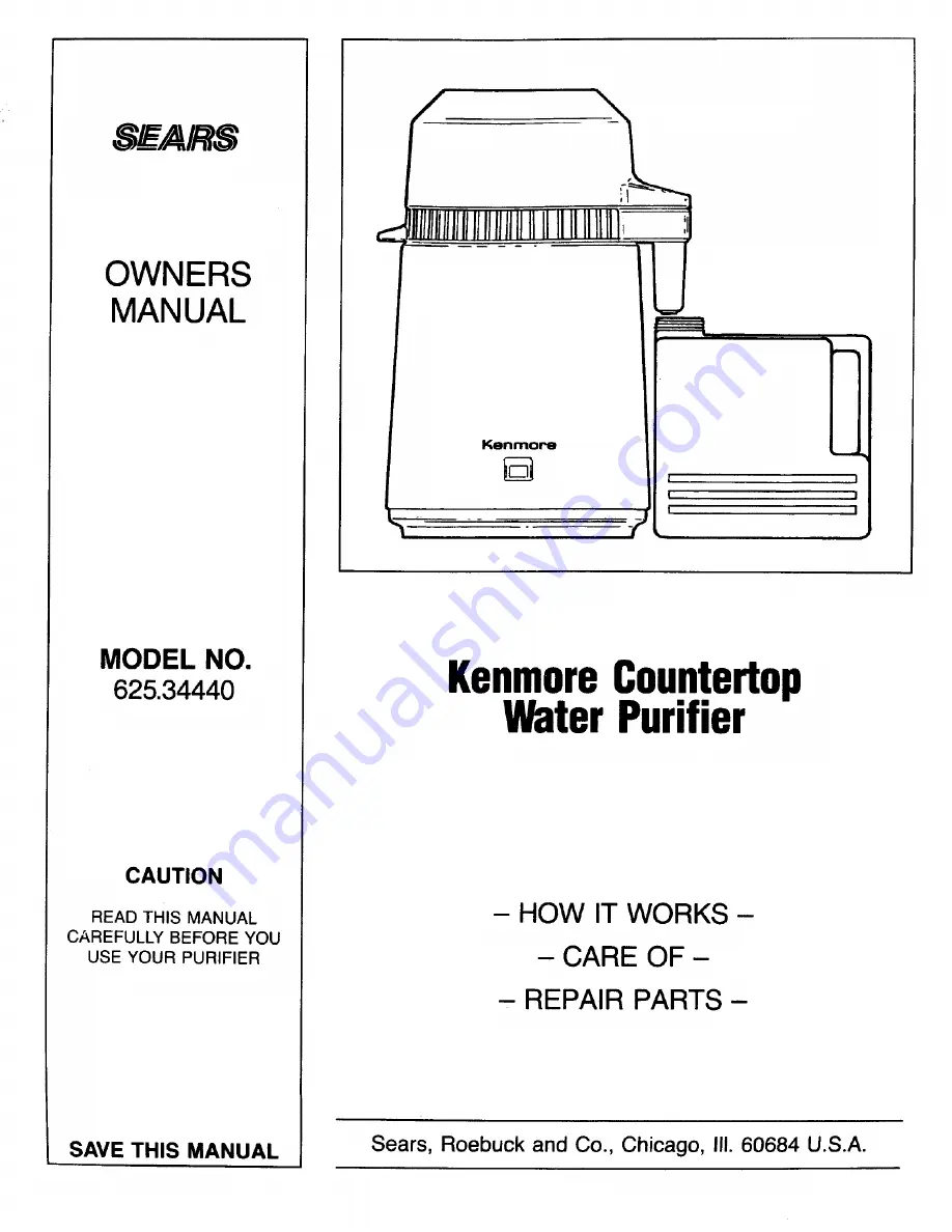 Sears 625.3444 Owner'S Manual Download Page 1