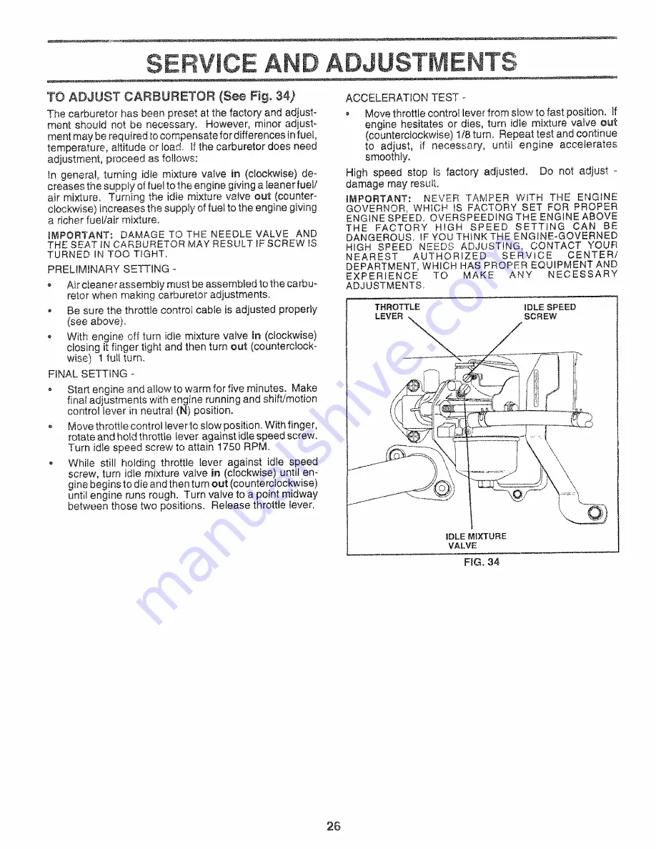 Sears 917.258534 Скачать руководство пользователя страница 26