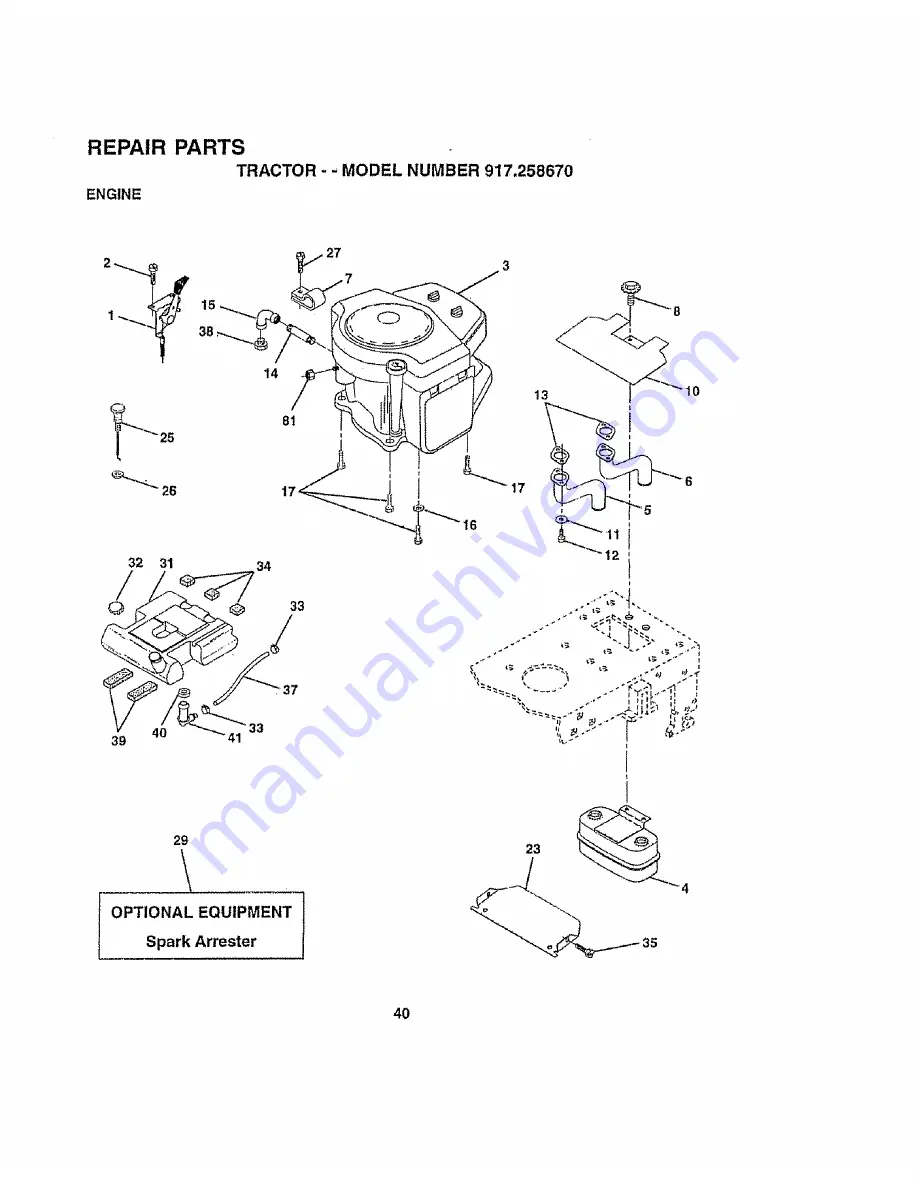 Sears 917.258670 Owner'S Manual Download Page 40