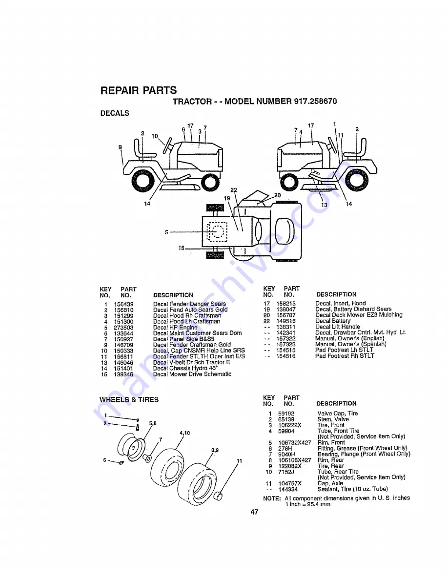 Sears 917.258670 Owner'S Manual Download Page 47