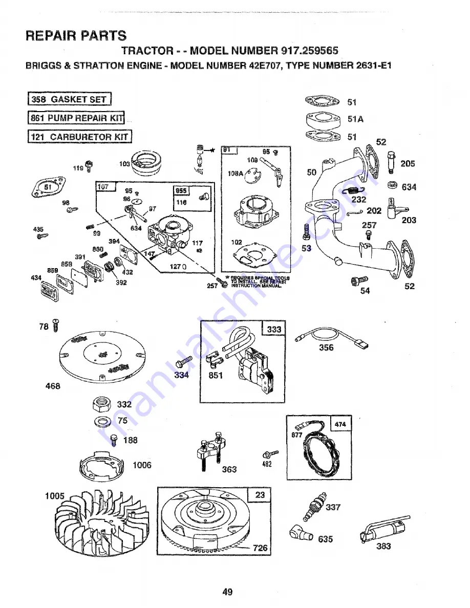 Sears 917.259565 Owner'S Manual Download Page 49