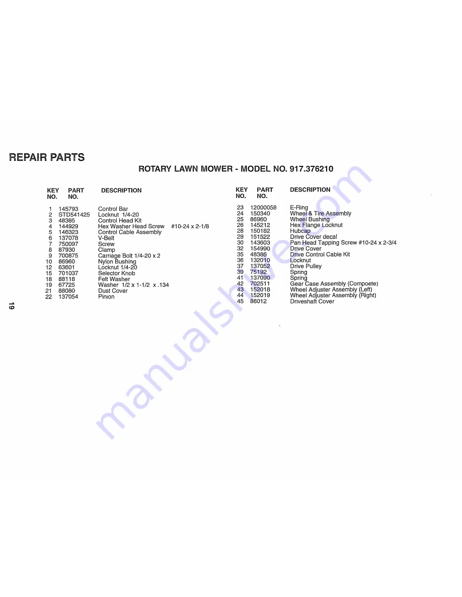 Sears 917.376210 Скачать руководство пользователя страница 19