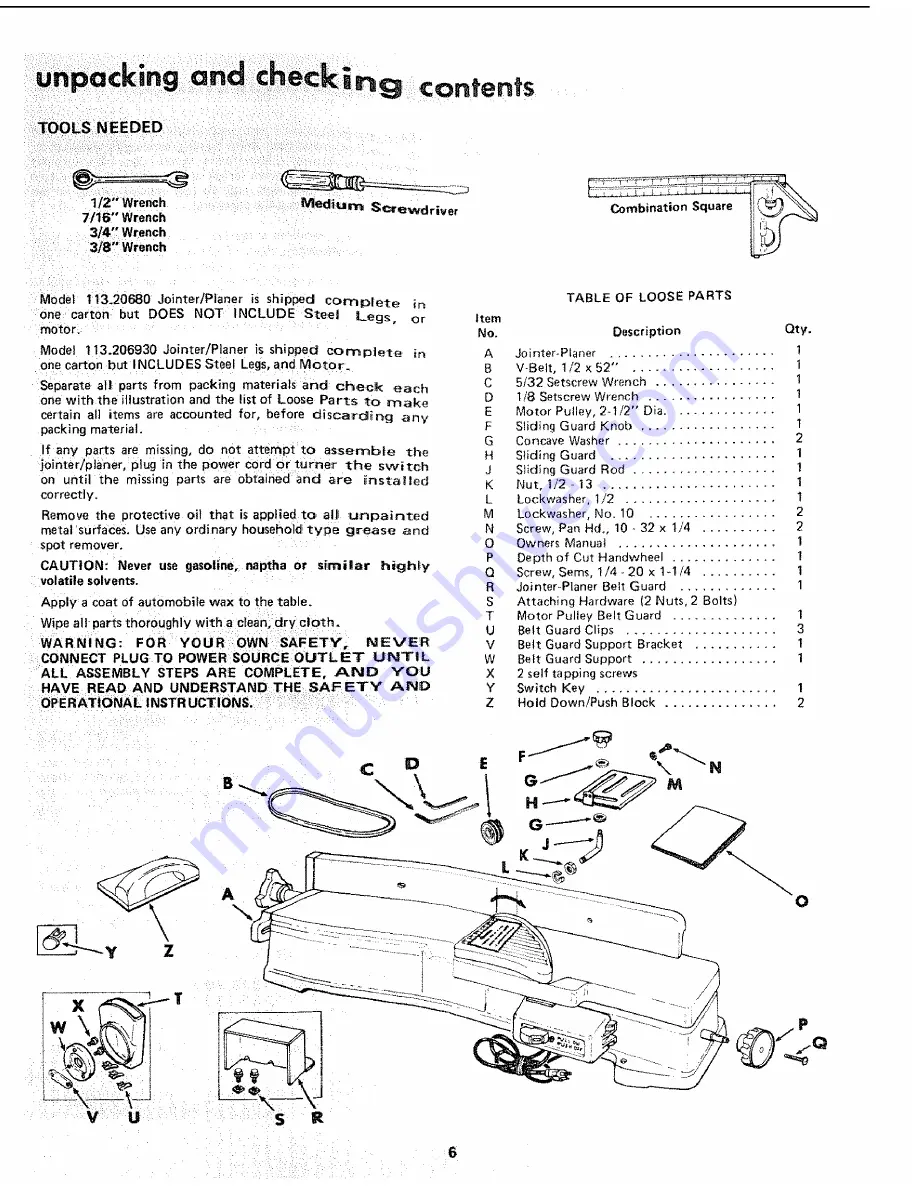 Sears Craftsman 113.20680 Owner'S Manual Download Page 6