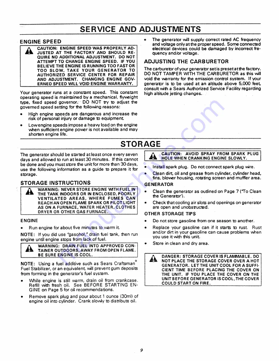 Sears Craftsman 580.327270 Скачать руководство пользователя страница 11