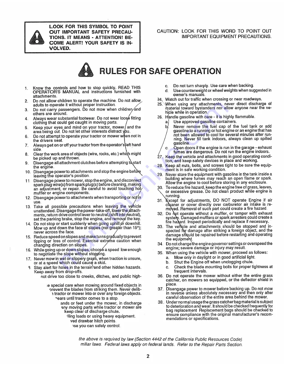 Sears Craftsman 917.254661 Owner'S Manual Download Page 2