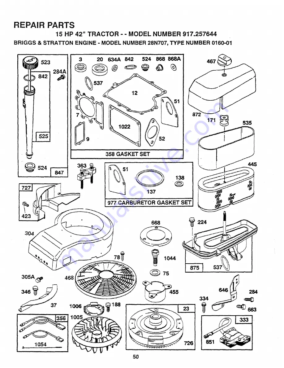 Sears Craftsman 917.257644 Скачать руководство пользователя страница 50