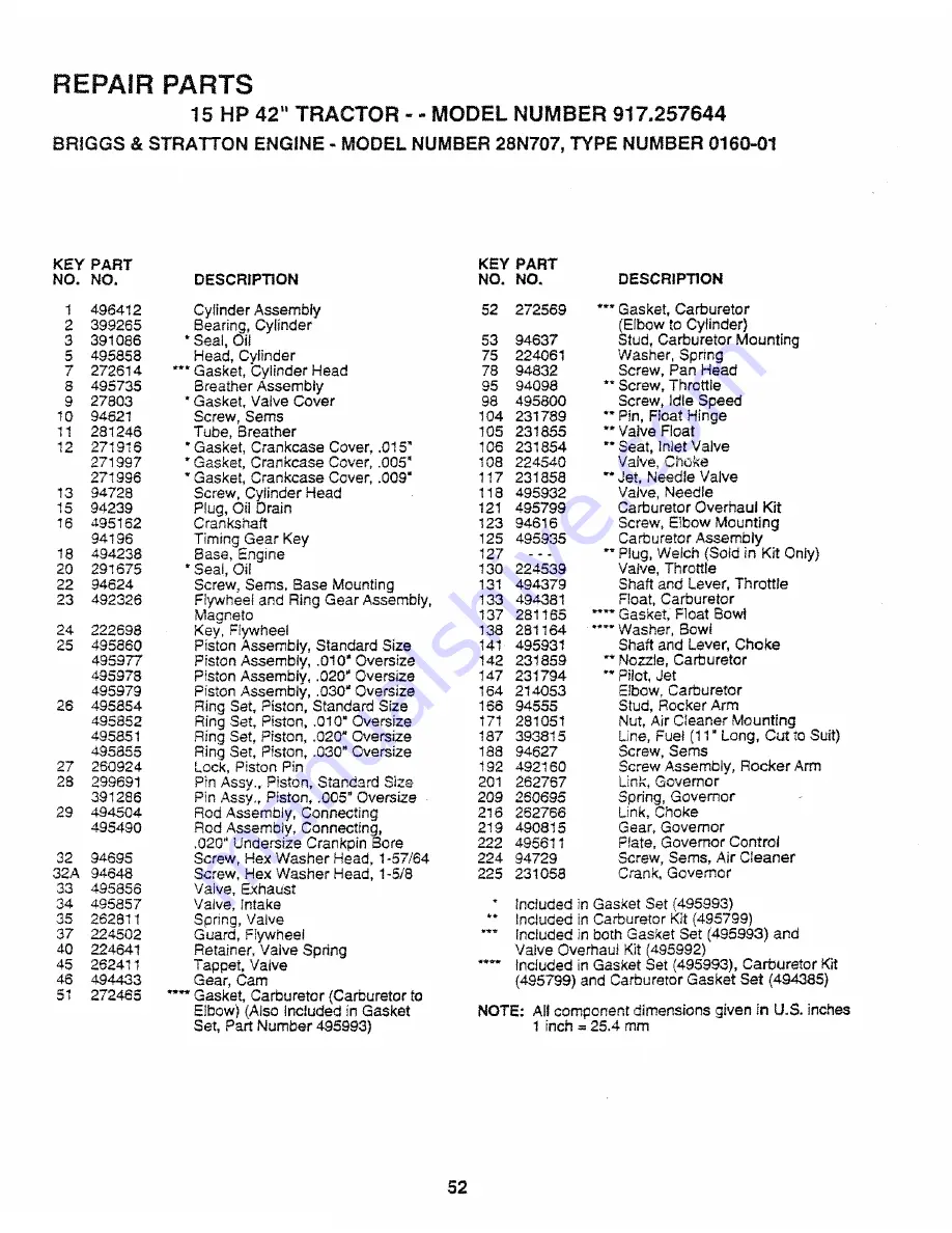 Sears Craftsman 917.257644 Owner'S Manual Download Page 52