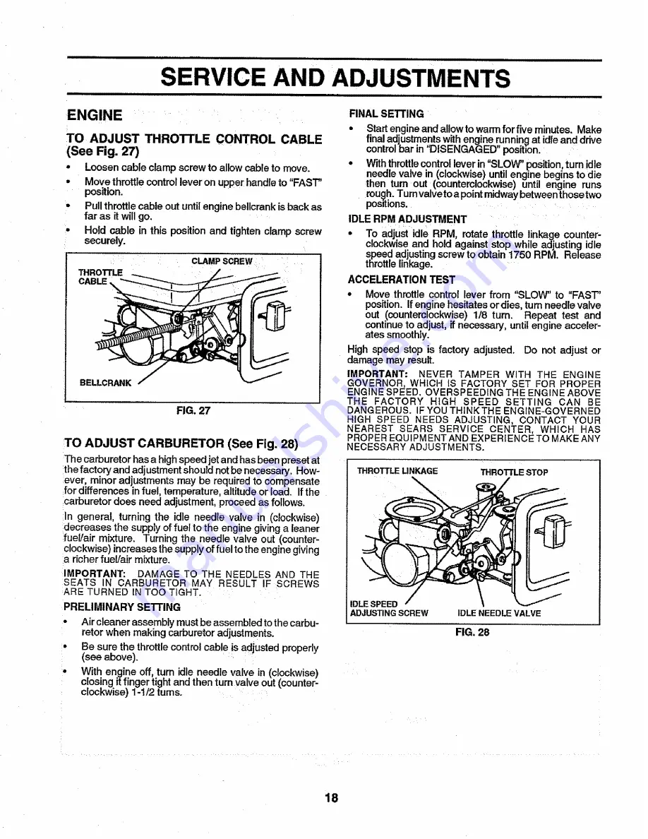 Sears Craftsman 917.299852 Скачать руководство пользователя страница 18