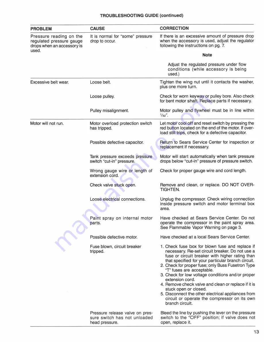 Sears Craftsman 919.176620 Owner'S Manual Download Page 13