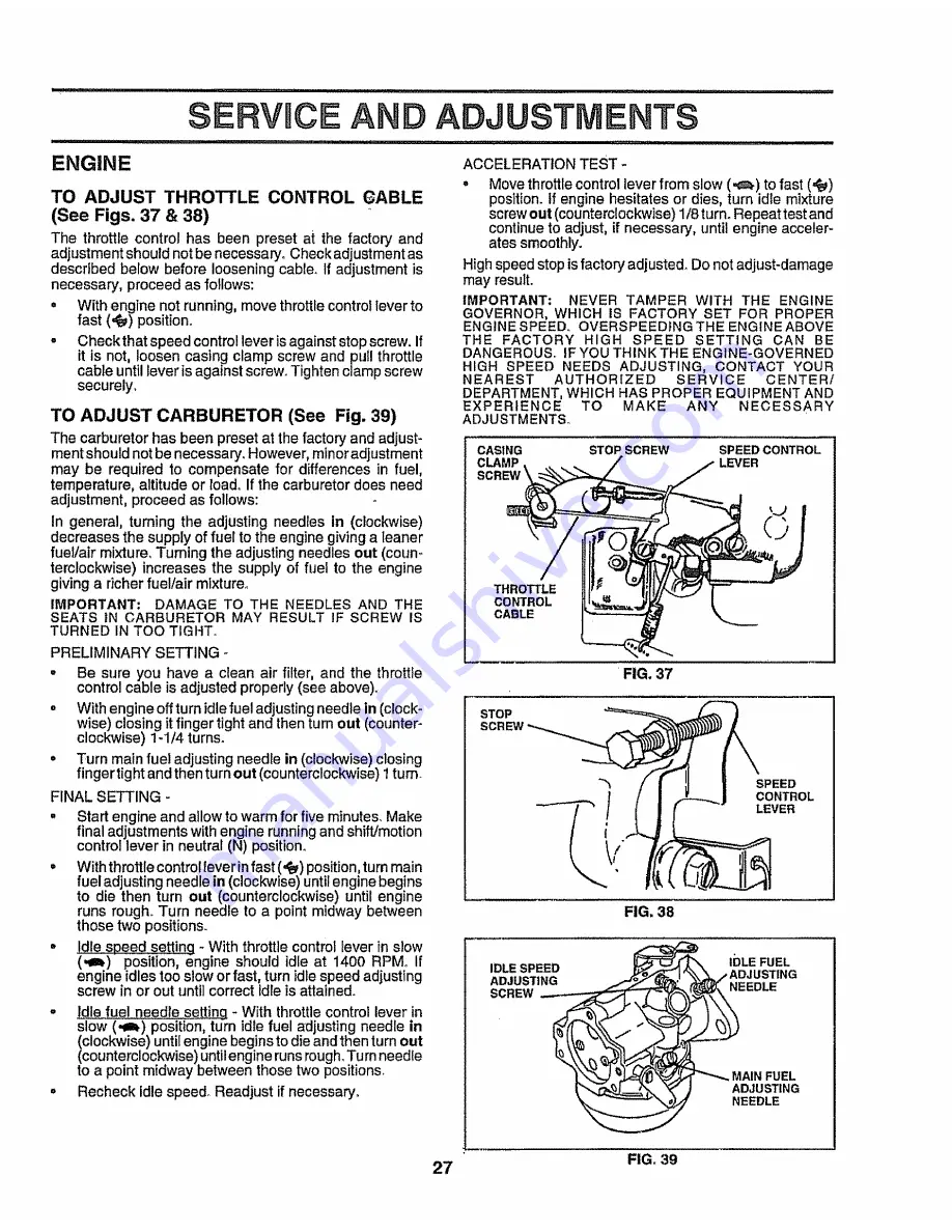 Sears craftsman ez3 917.251492 Скачать руководство пользователя страница 27