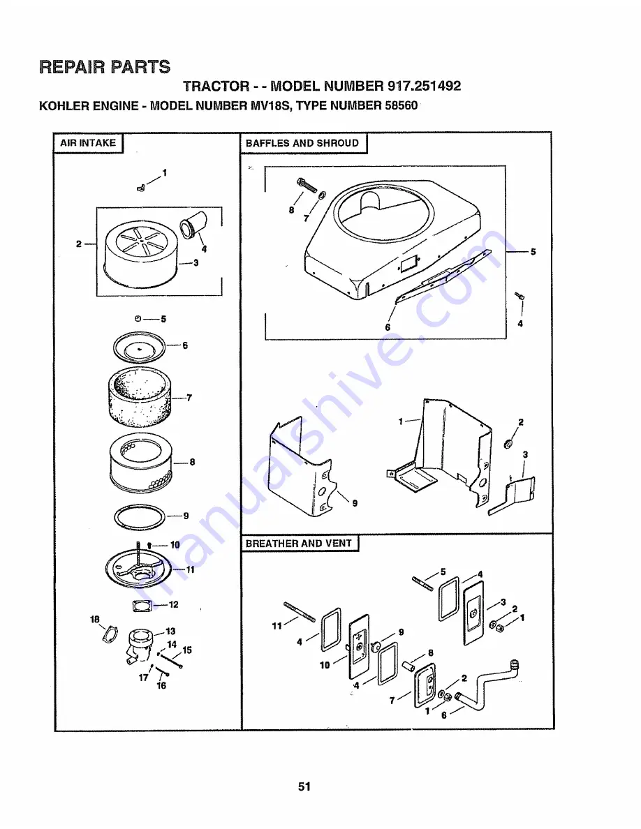 Sears craftsman ez3 917.251492 Owner'S Manual Download Page 51