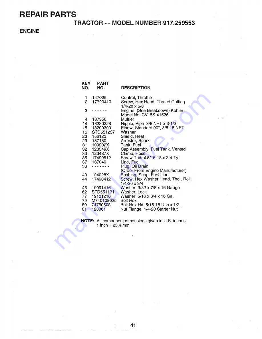 Sears Craftsman EZ3 917.259553 Owner'S Manual Download Page 41