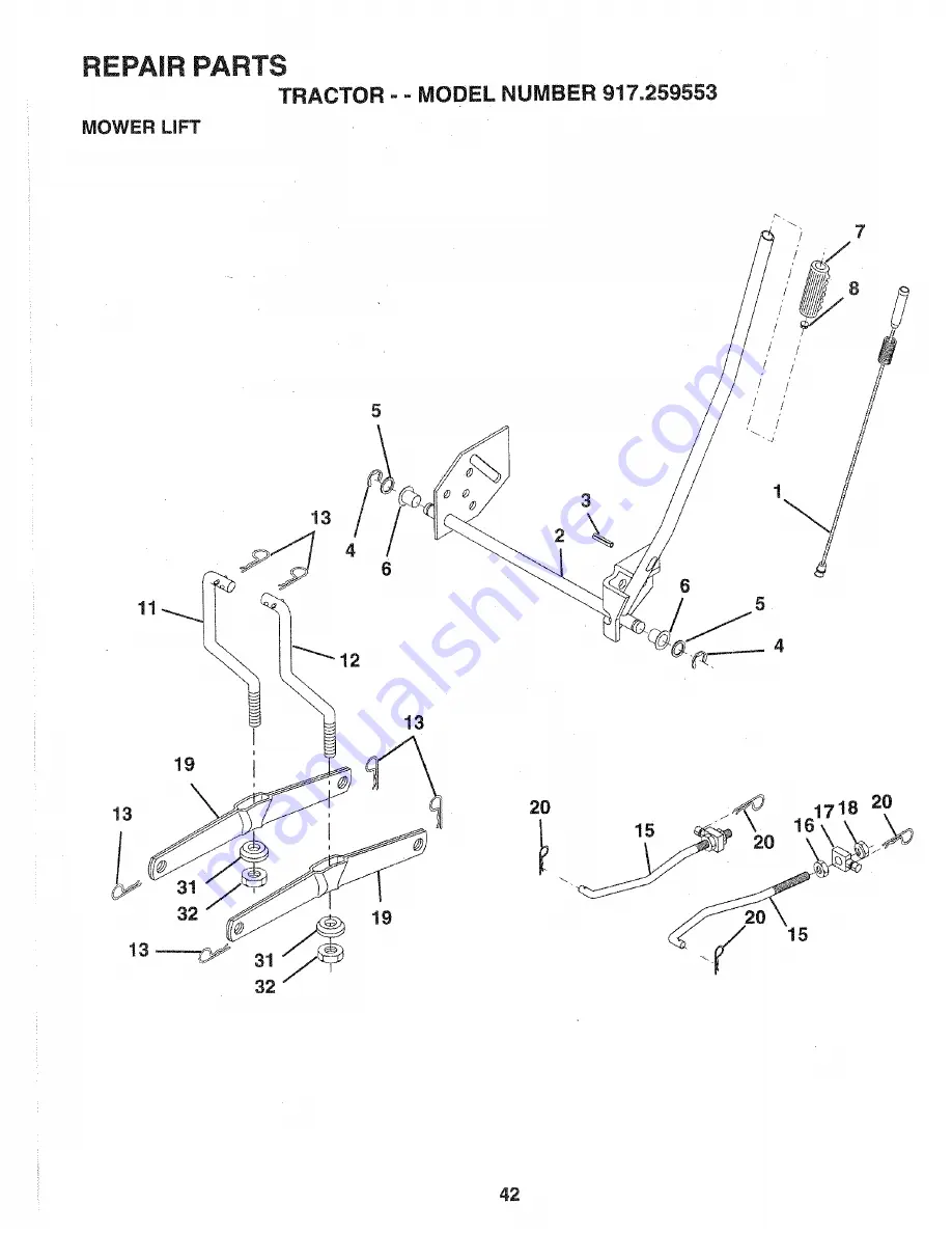 Sears Craftsman EZ3 917.259553 Owner'S Manual Download Page 42