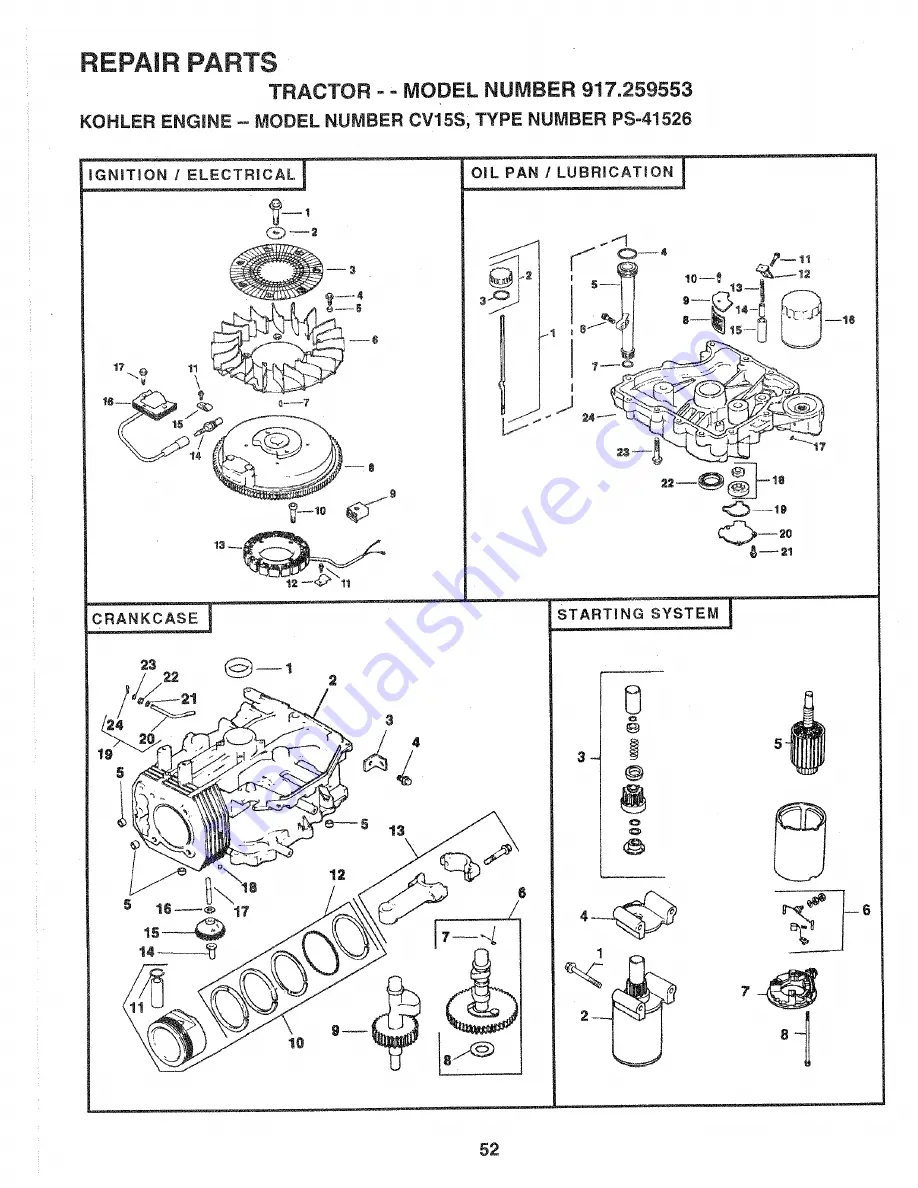 Sears Craftsman EZ3 917.259553 Owner'S Manual Download Page 52