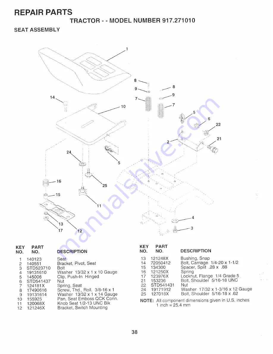 Sears Craftsman EZ3 917.271010 Скачать руководство пользователя страница 38