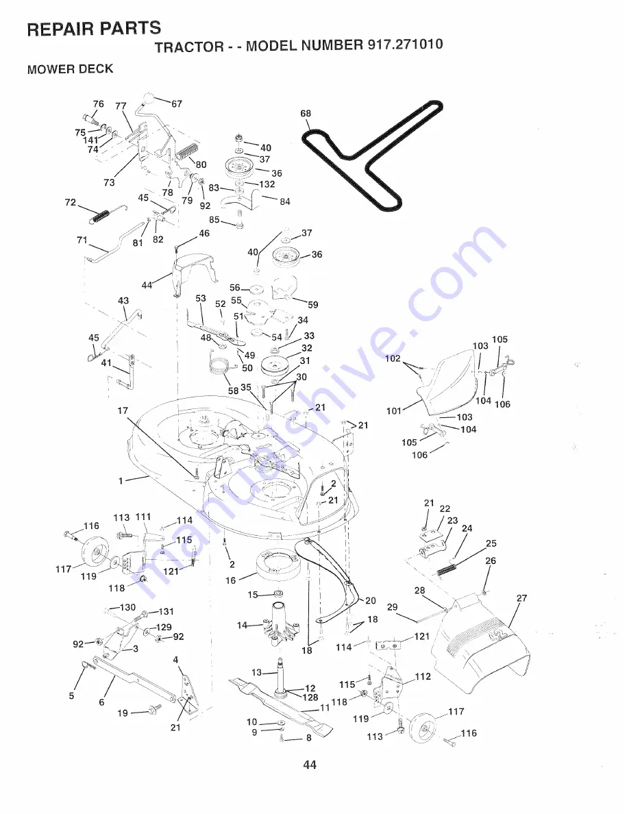 Sears Craftsman EZ3 917.271010 Owner'S Manual Download Page 44