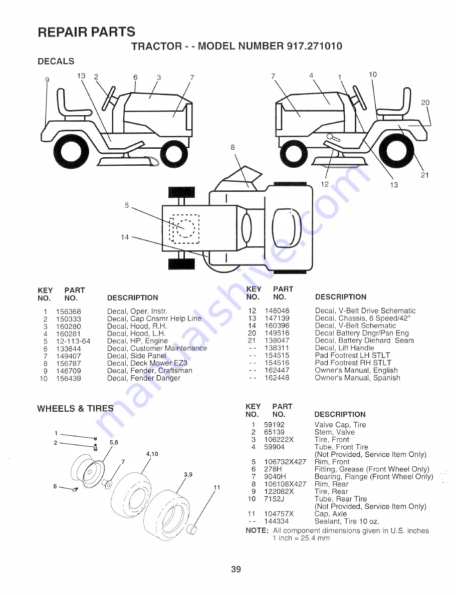 Sears Craftsman EZ3 917.271010 Owner'S Manual Download Page 95