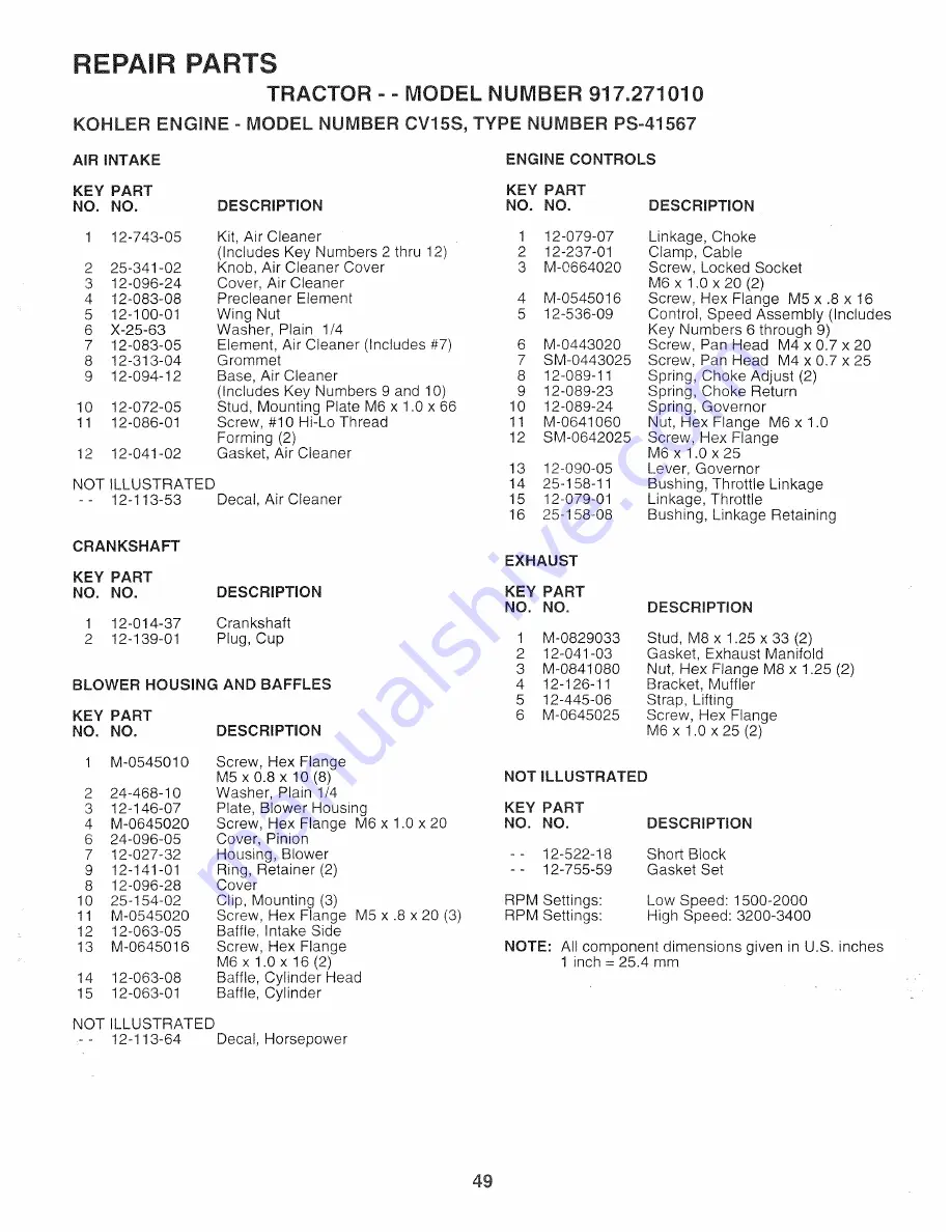 Sears Craftsman EZ3 917.271010 Owner'S Manual Download Page 217