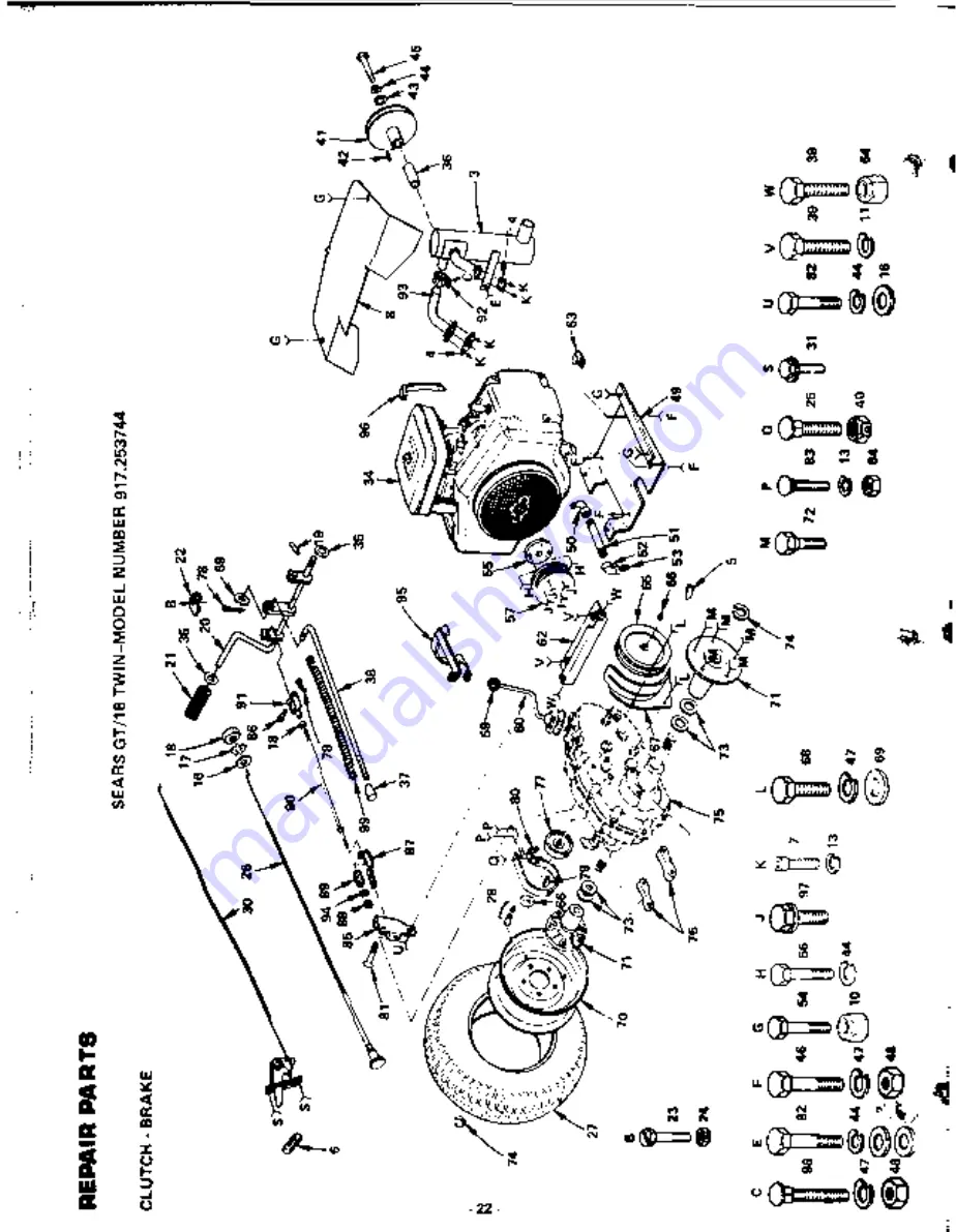 Sears GT/18 Twin Owner'S Manual Download Page 24