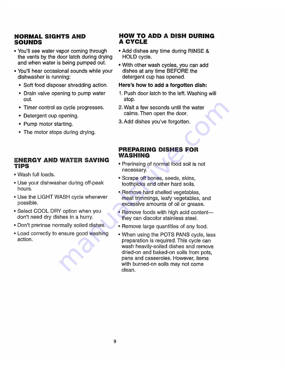 Sears Kenmore 14371 Owner'S Manual Download Page 9