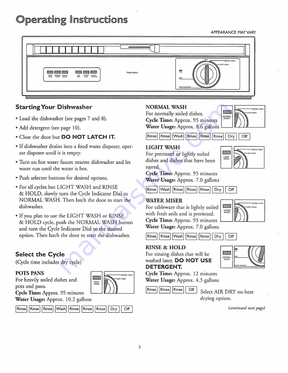 Sears Kenmore 15559 Owner'S Manual Download Page 5