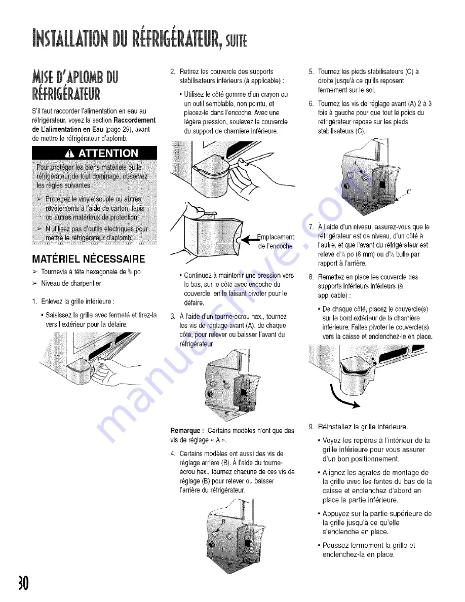 Sears Kenmore Bottom Freezer Refrigerator Use & Care Manual Download Page 30