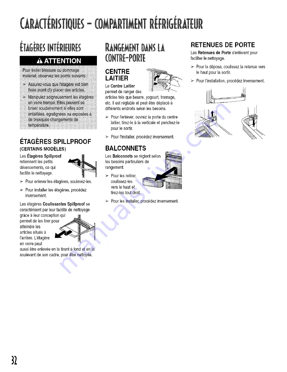 Sears Kenmore Bottom Freezer Refrigerator Use & Care Manual Download Page 32