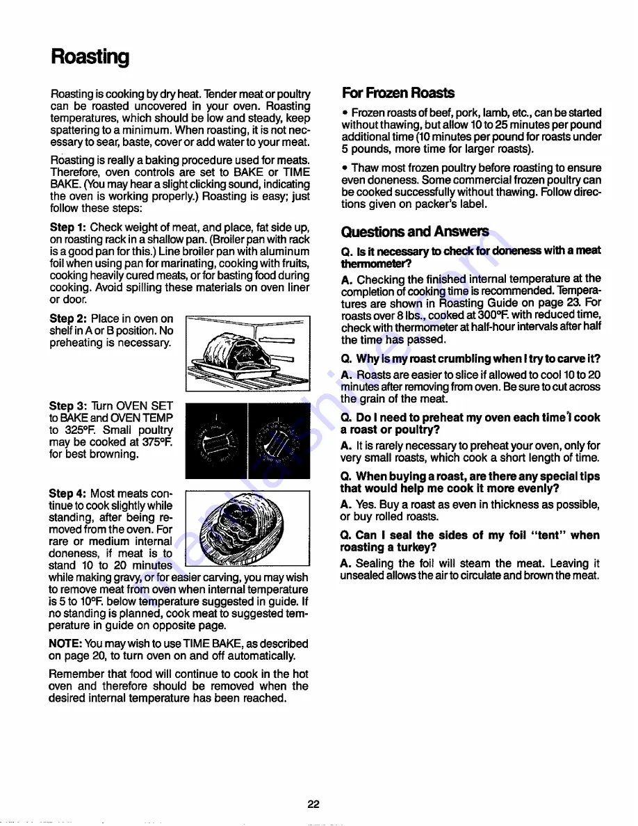 Sears Kenmore Classic 98591 Owner'S Manual Download Page 21