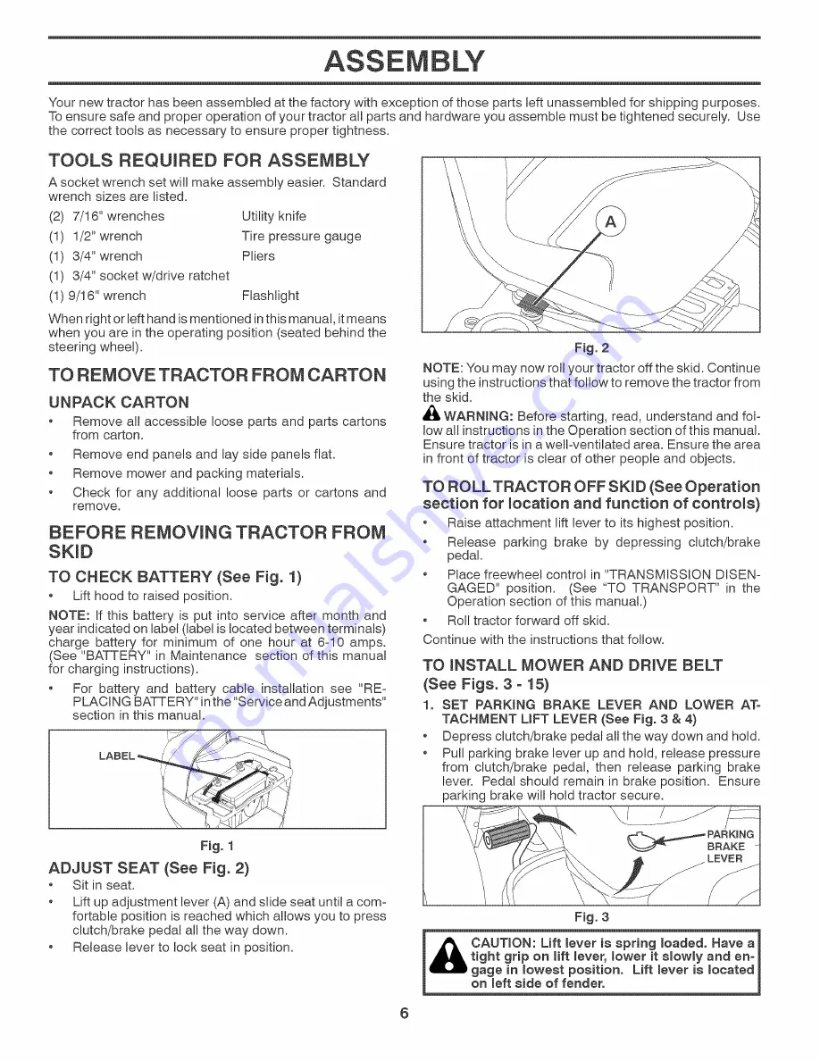 Sears lgt2654 Operators Manual & Parts Lists Download Page 6