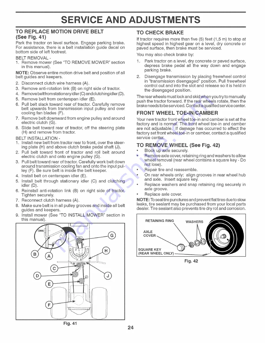 Sears lgt2654 Operators Manual & Parts Lists Download Page 24