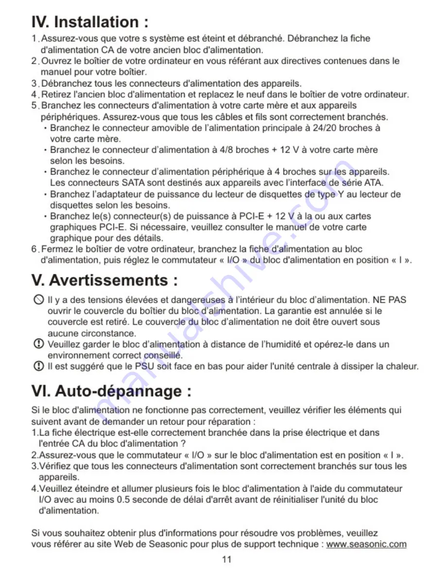 Seasonic M12D-750 User Manual Download Page 13