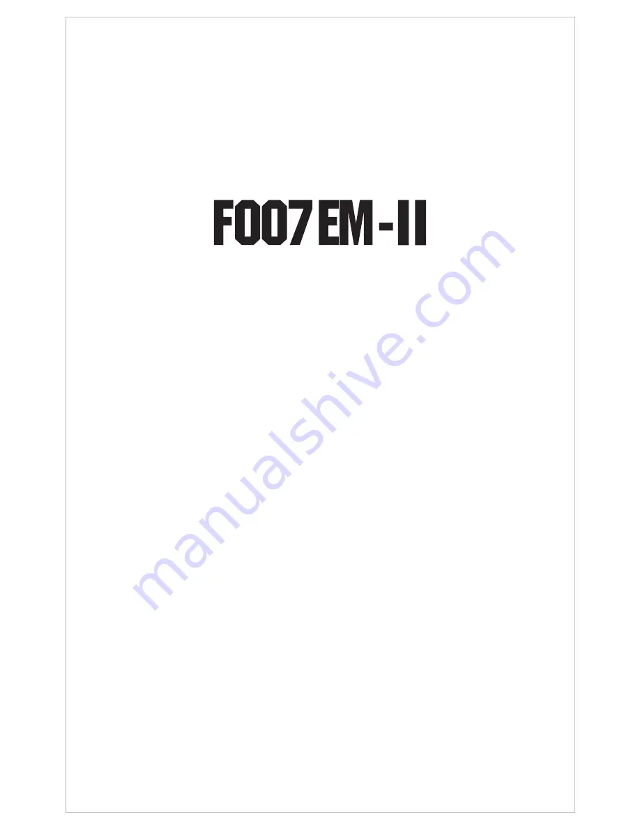 Sebury F007EM-II User Manual Download Page 1