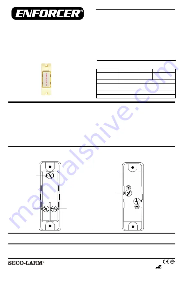 SECO-LARM ENFORCER SS-075CQ Manual Download Page 1