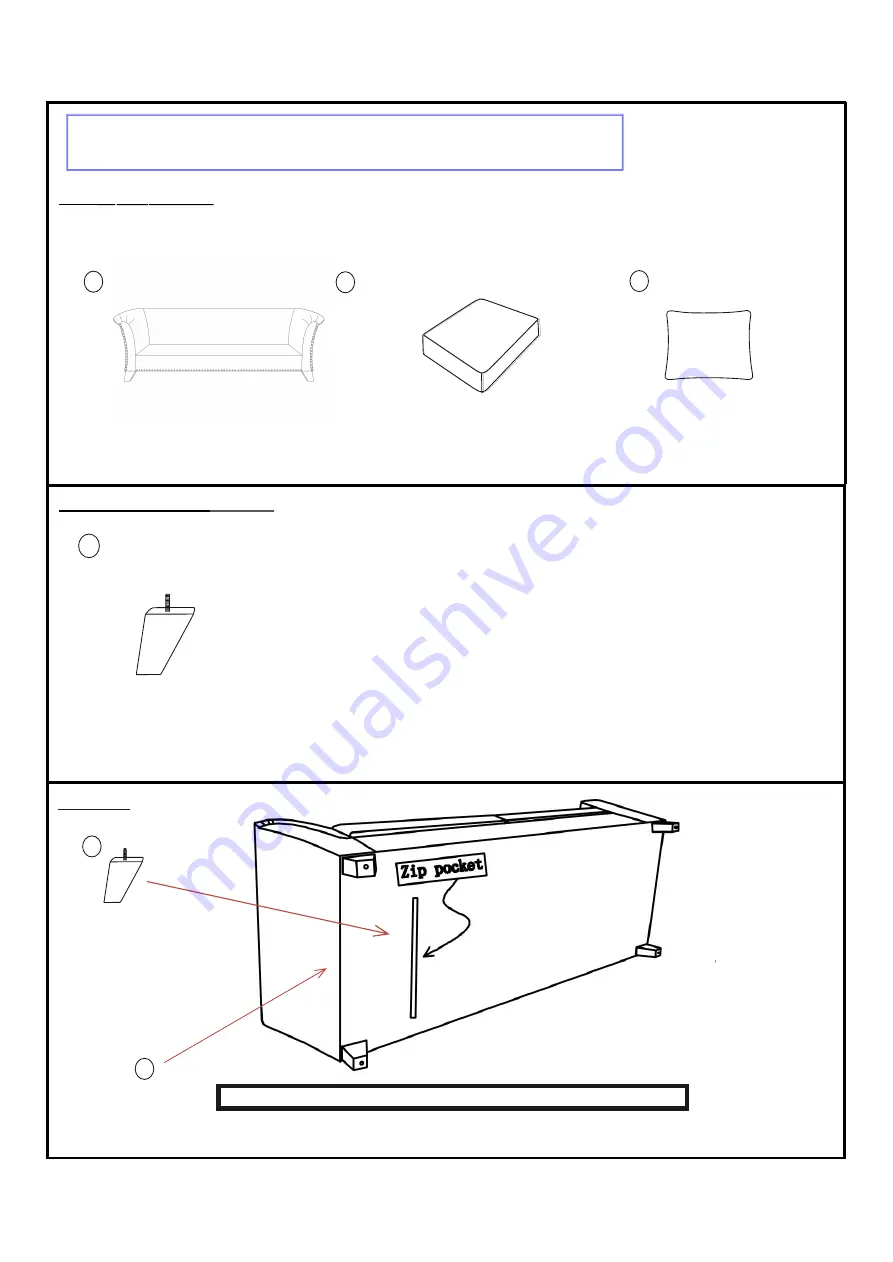 Seconique Grace 3 Seater Sofa Assembly Instructions Download Page 2