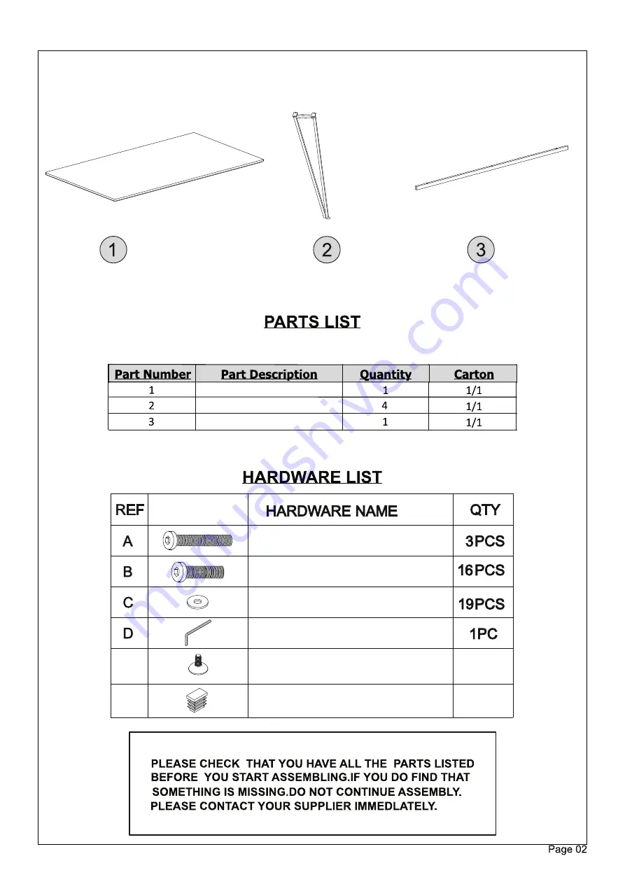 Seconique MARLOW DINING TABLE Assembly Instructions Manual Download Page 2