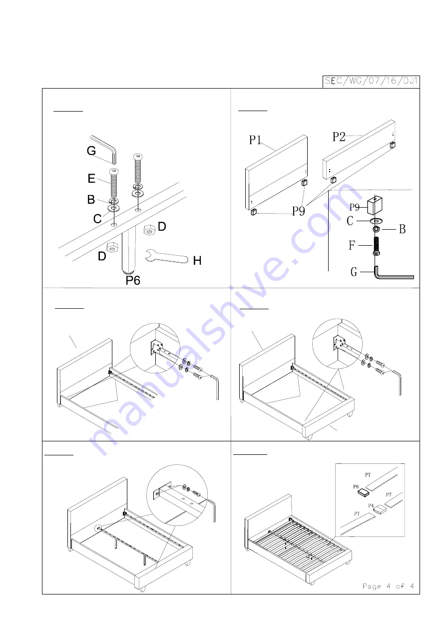 Seconique PRADO BED 4 6 Assembly Instruction Download Page 4