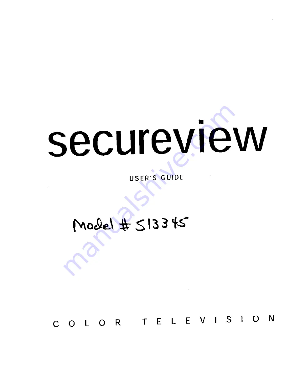 secureView 513345 User Manual Download Page 1