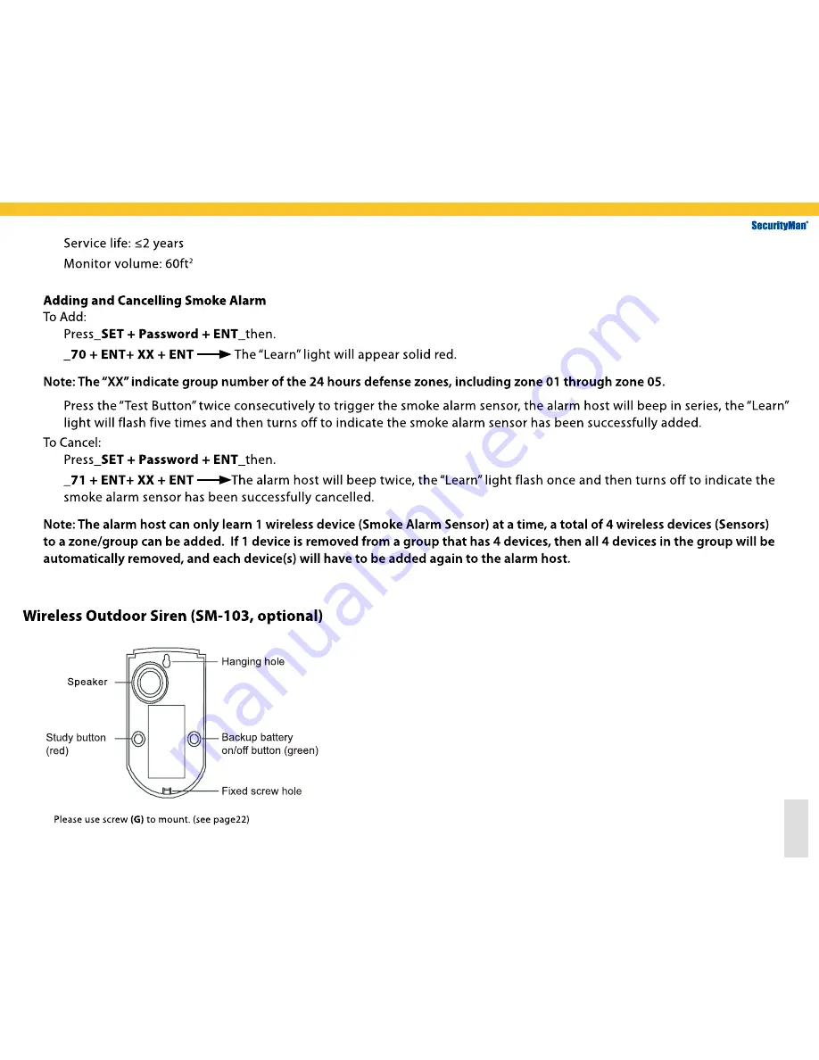 SecurityMan Air-AlArm User Manual Download Page 18