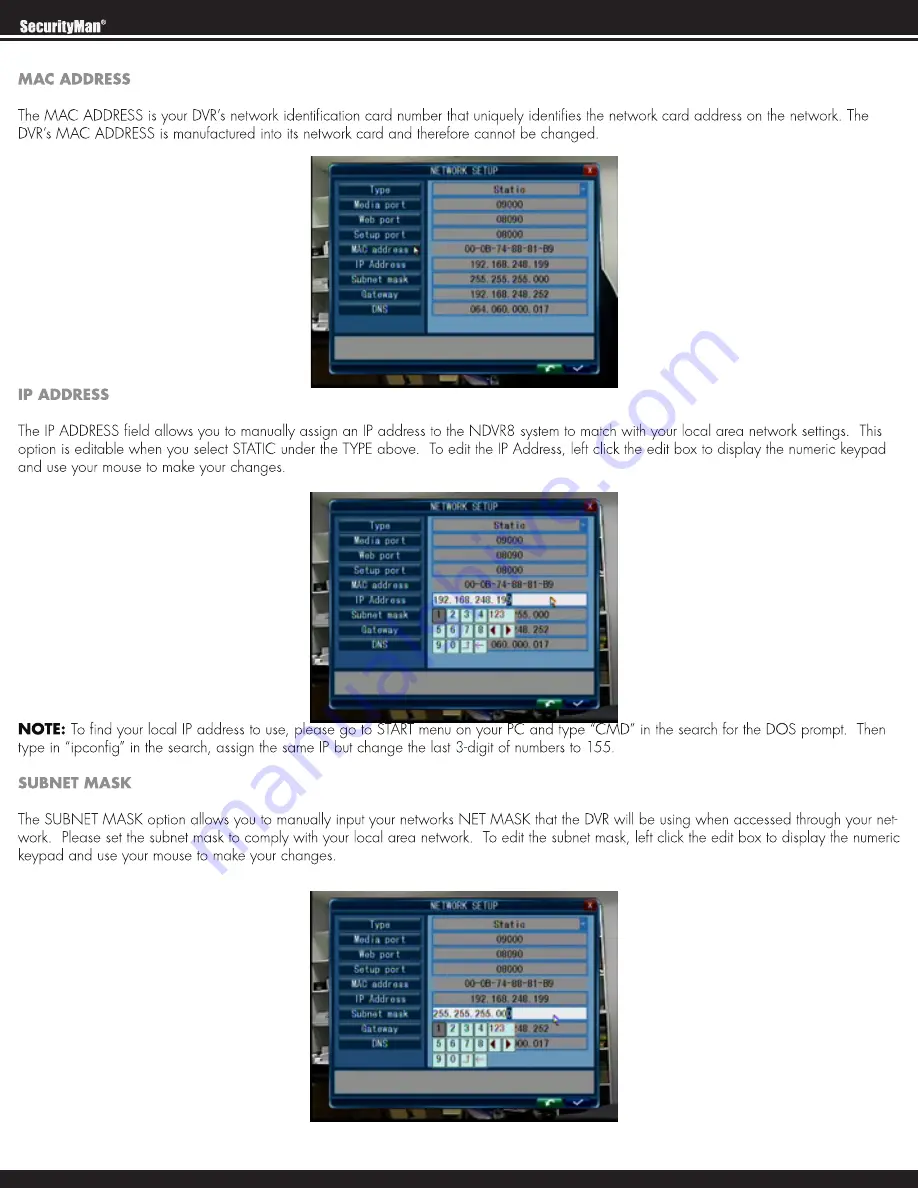 SecurityMan NDVR8 User Manual Download Page 64