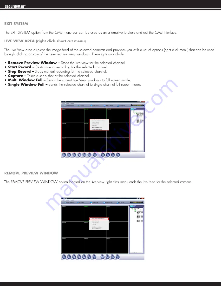 SecurityMan NDVR8 User Manual Download Page 182