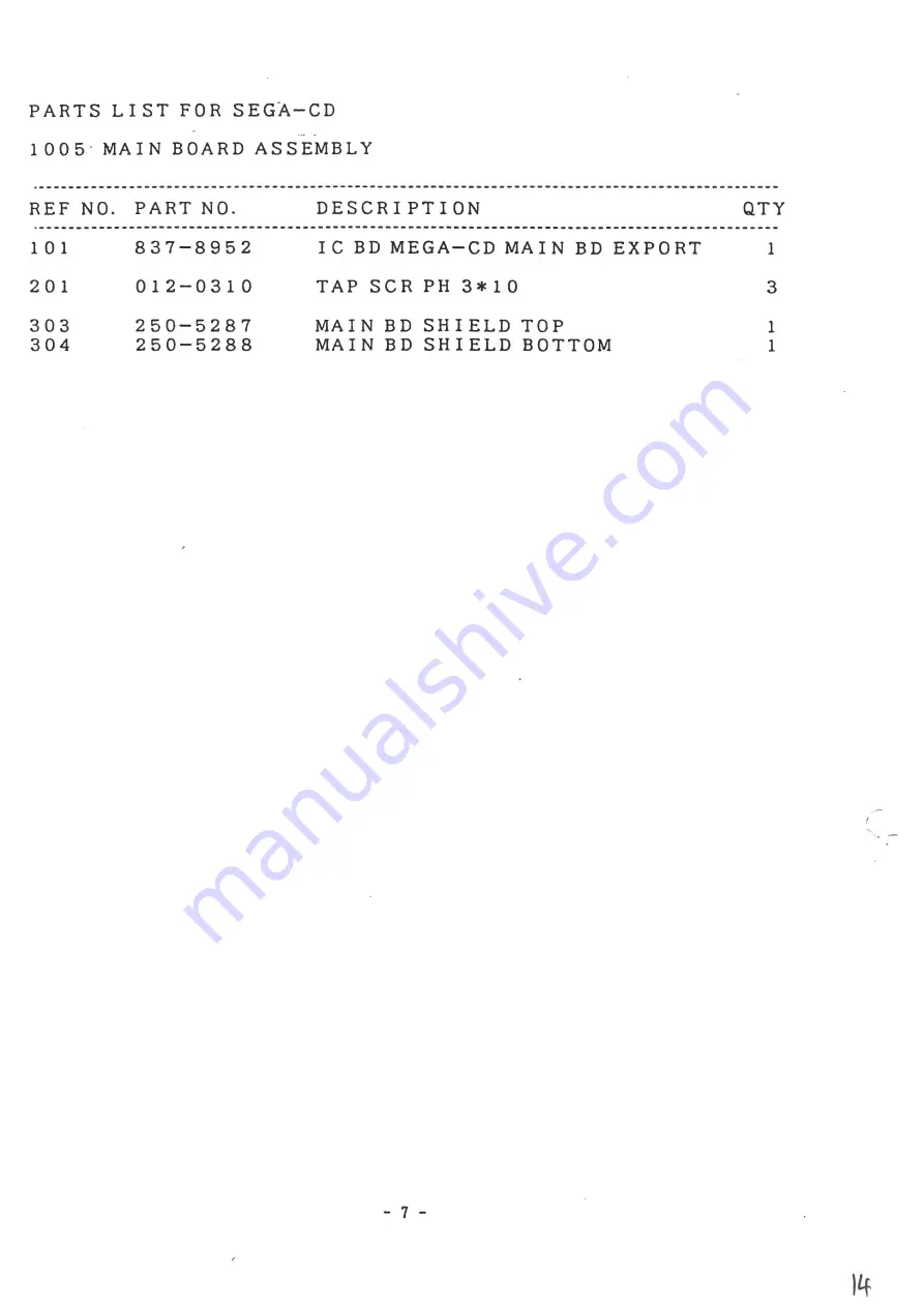 Sega Mega-CD Maintenance Manual Download Page 17