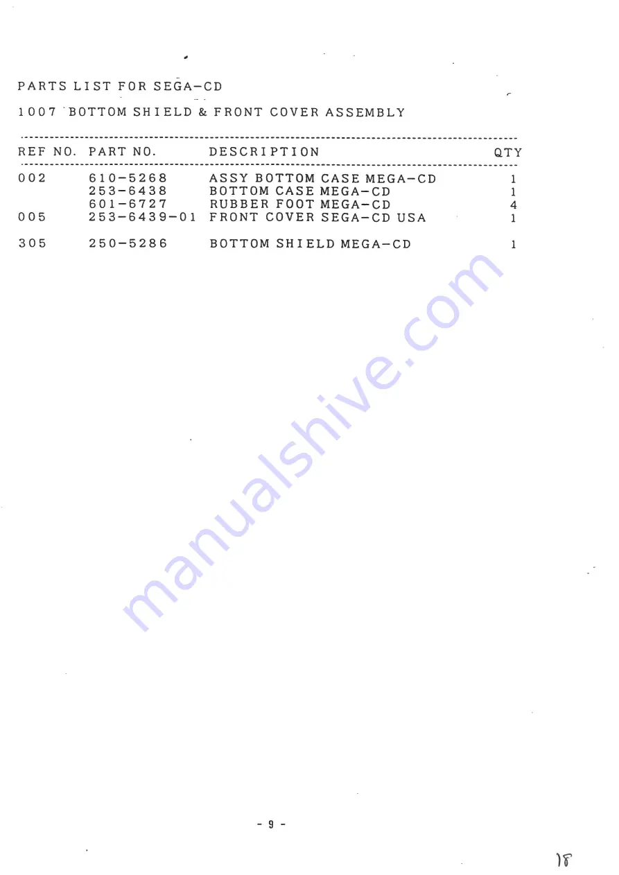 Sega Mega-CD Maintenance Manual Download Page 21