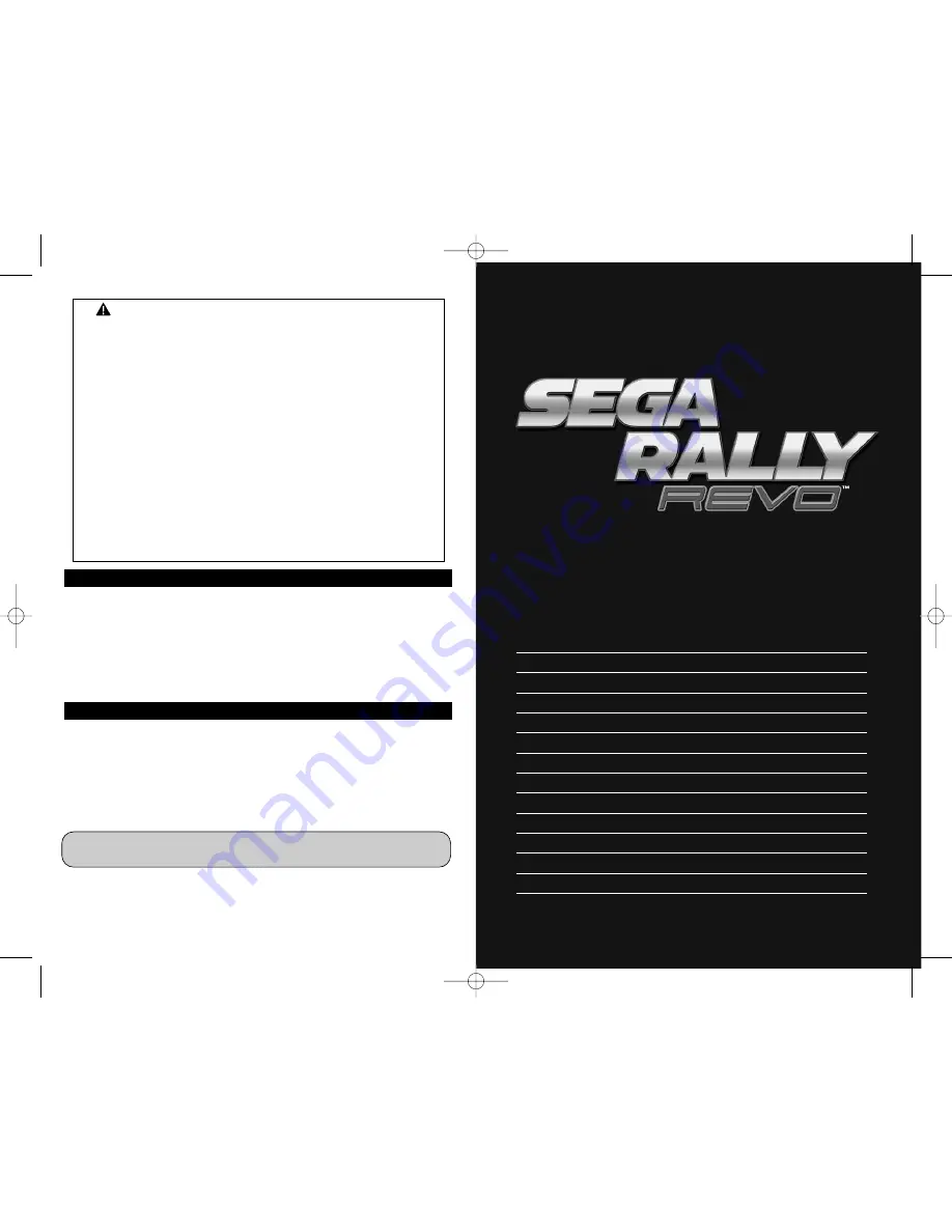 Sega Rally Revo User Manual Download Page 1