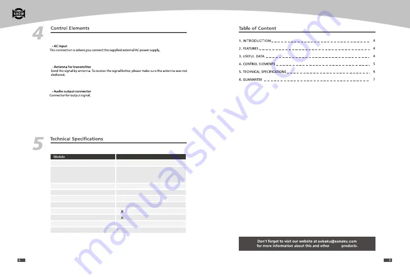 SEIKAKU TECHNICAL GROUP SHOW SBT PLAYER User Manual Download Page 4